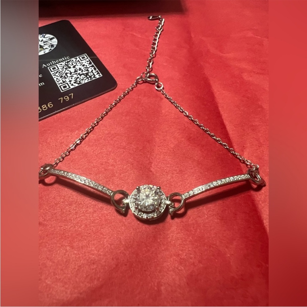 ✨ 1 Carat Moissanite 925 Sterling Silver Bracelet | GRA Certified